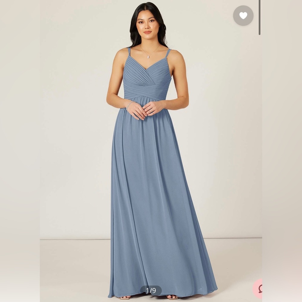 Azazie Blake Bridesmaid Dress in Dusty Blue